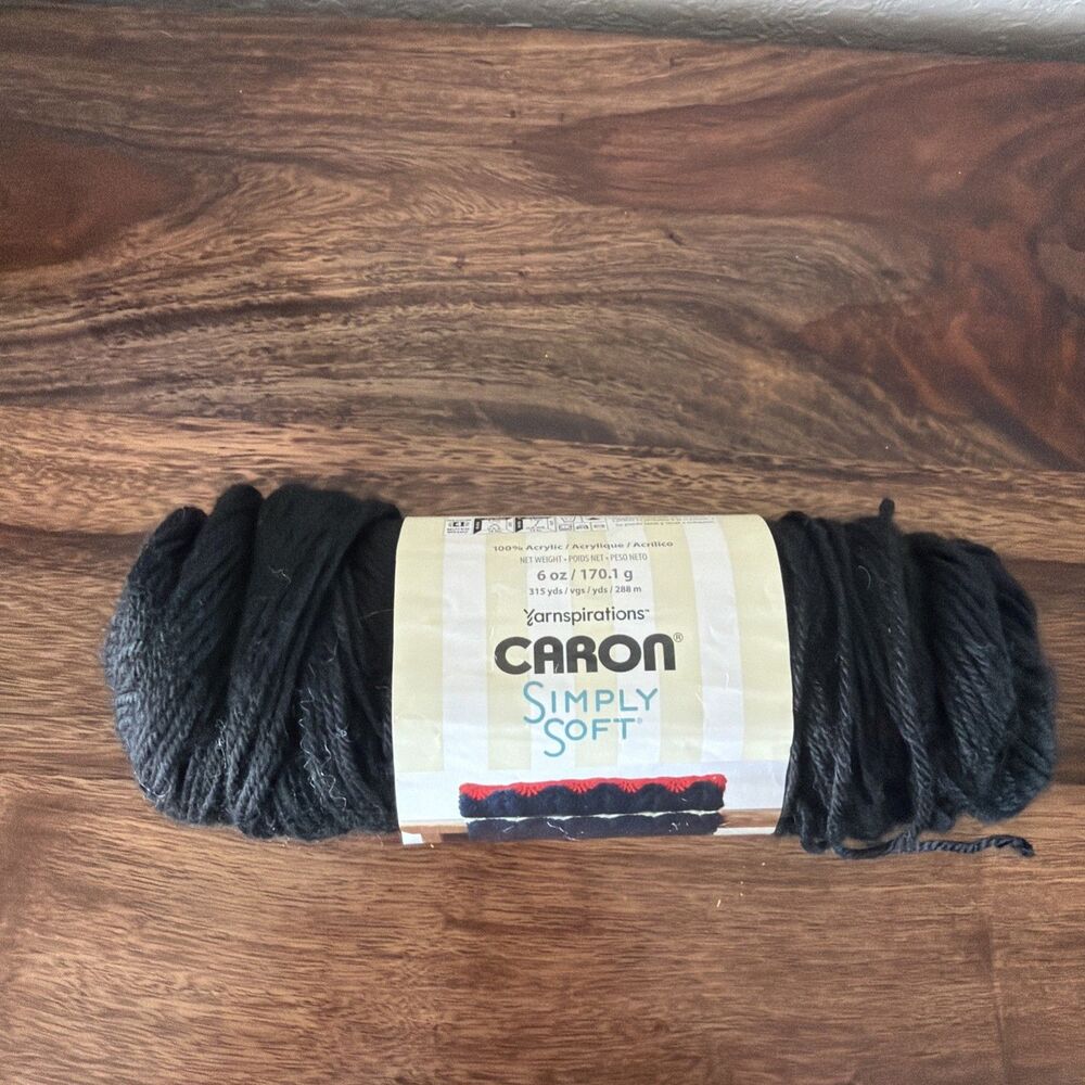 Caron Simply Soft Yarn.  Black